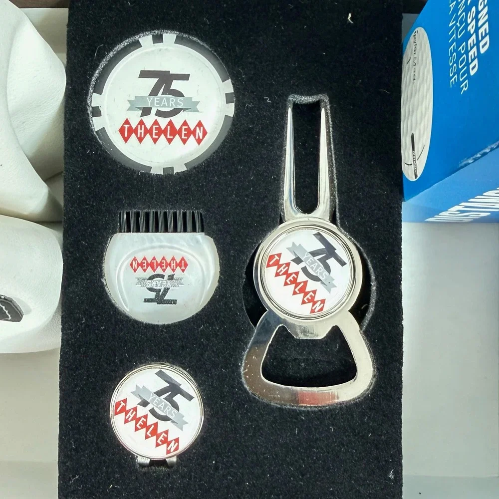 75 Years Thelen Golf Gift Set Pouch Divot Tool Ball‎ Marker Chip